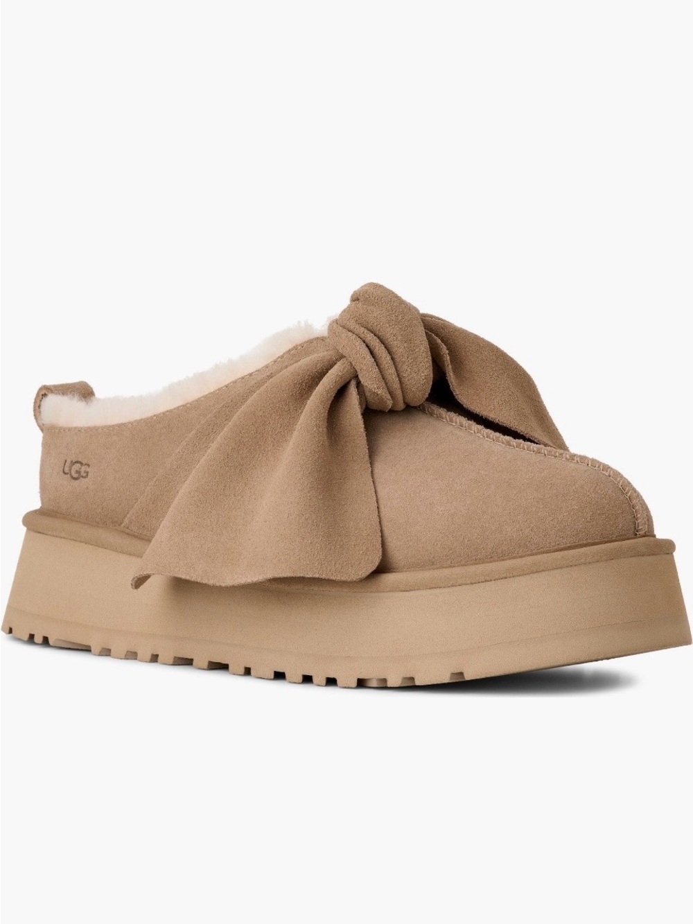 UGG Women’s Chestnut Bow-Front Platform Slippers